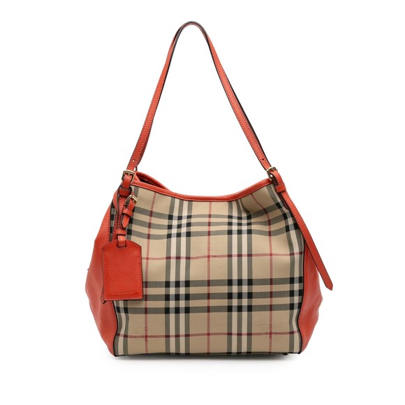 Pre-Loved Burberry Small Haymarket Check Canvas and Leather Canterbury Tote - Picture 1 of 10